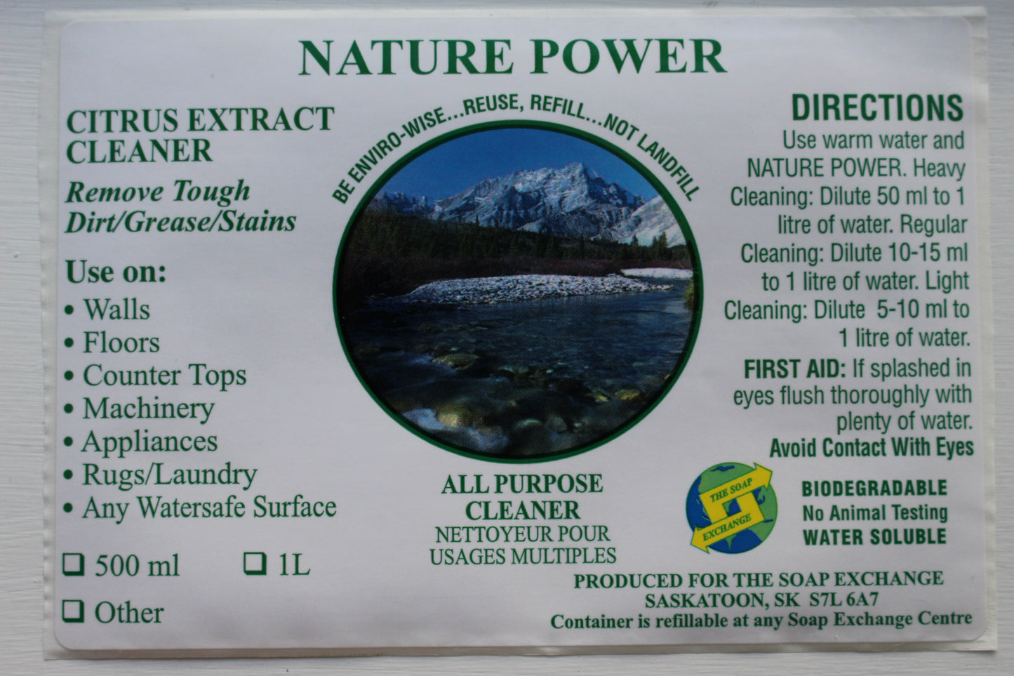 Cleaners - Nature Power - 500 ml