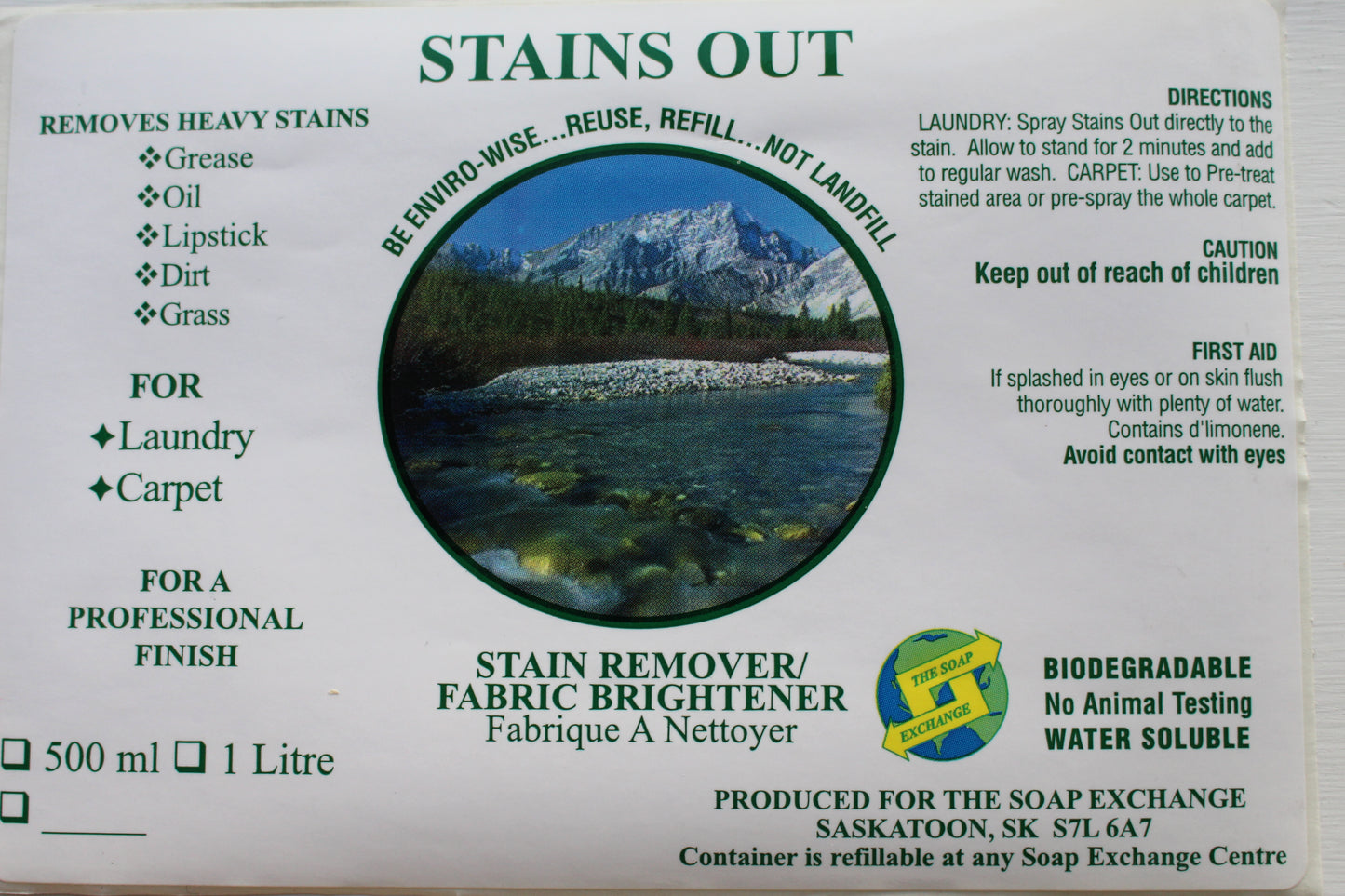 Cleaners - Stains Out - 1L