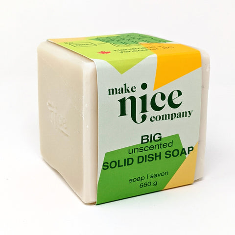 Make Nice Company Solid Dish Soap BIG - Unscented